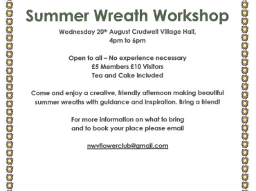 North Wiltshire Villages Flower Club- Summer Wreath Workshop